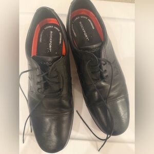 Rockport Men's Black Oxfords with Red Accents